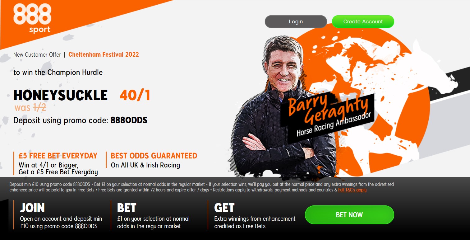 888Sport Cheltenham Offer 40s Honeysuckle